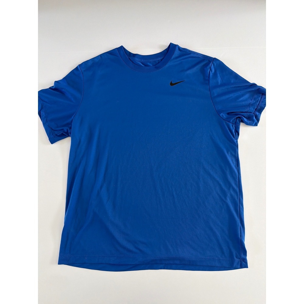 Nike Dri-FIT Mens XL Royal Blue Short Sleeve‎ Athletic Training T-Shirt Swoosh